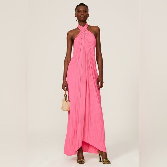 RTR sz14 A.L.C. Rio Gown pink long maxi sleeveless loose flowly cross wrap neck - Picture 1 of 5